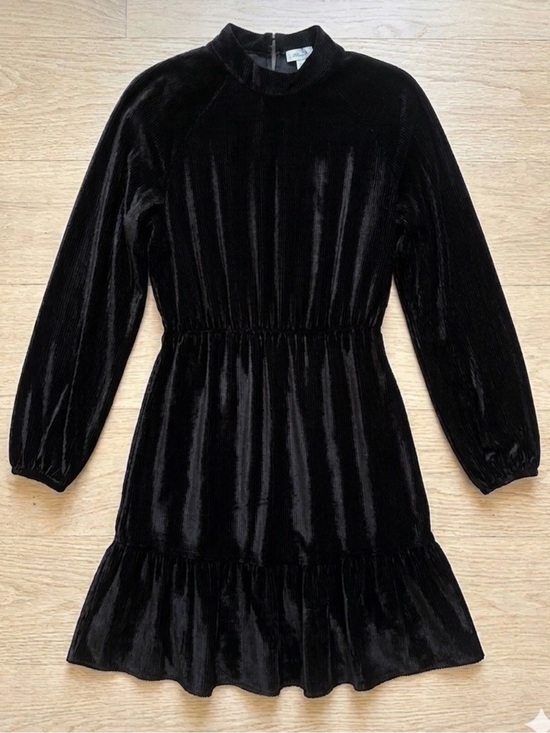 cloth & stone Dresses & Skirts - Cloth & Stone Silk Blend Ribbed Velvet Mini Dress Black XS NWOT